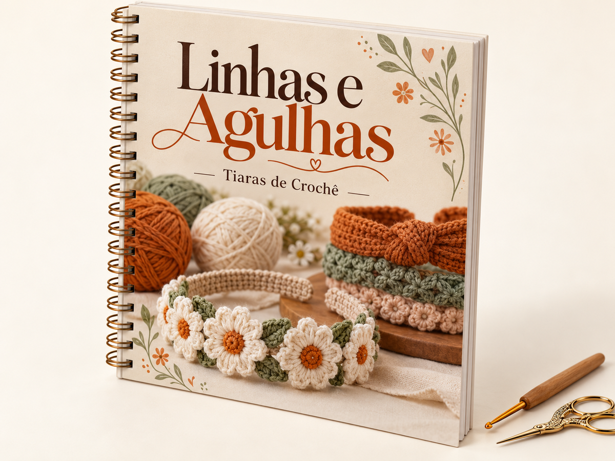 Mockup do guia bônus 1: Guia de Linhas e Agulhas